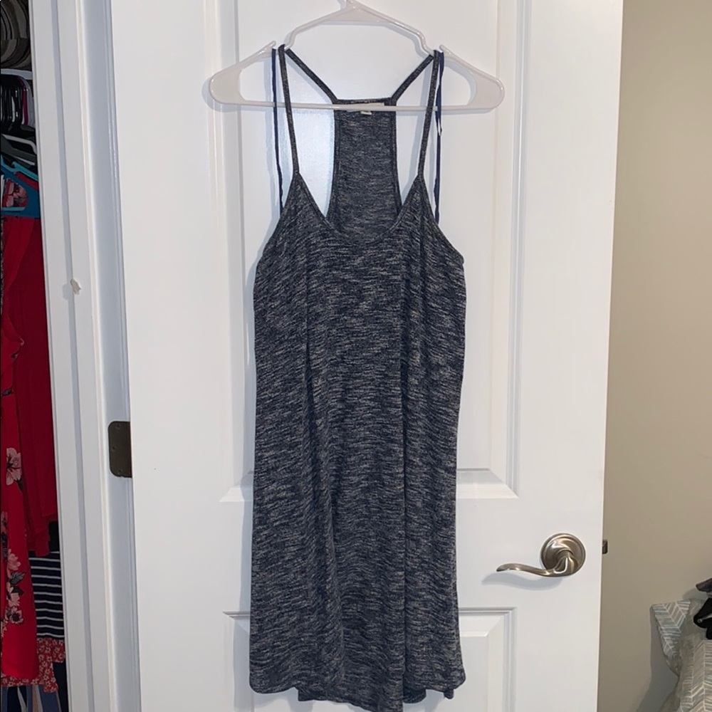 Blue knit casual day dress